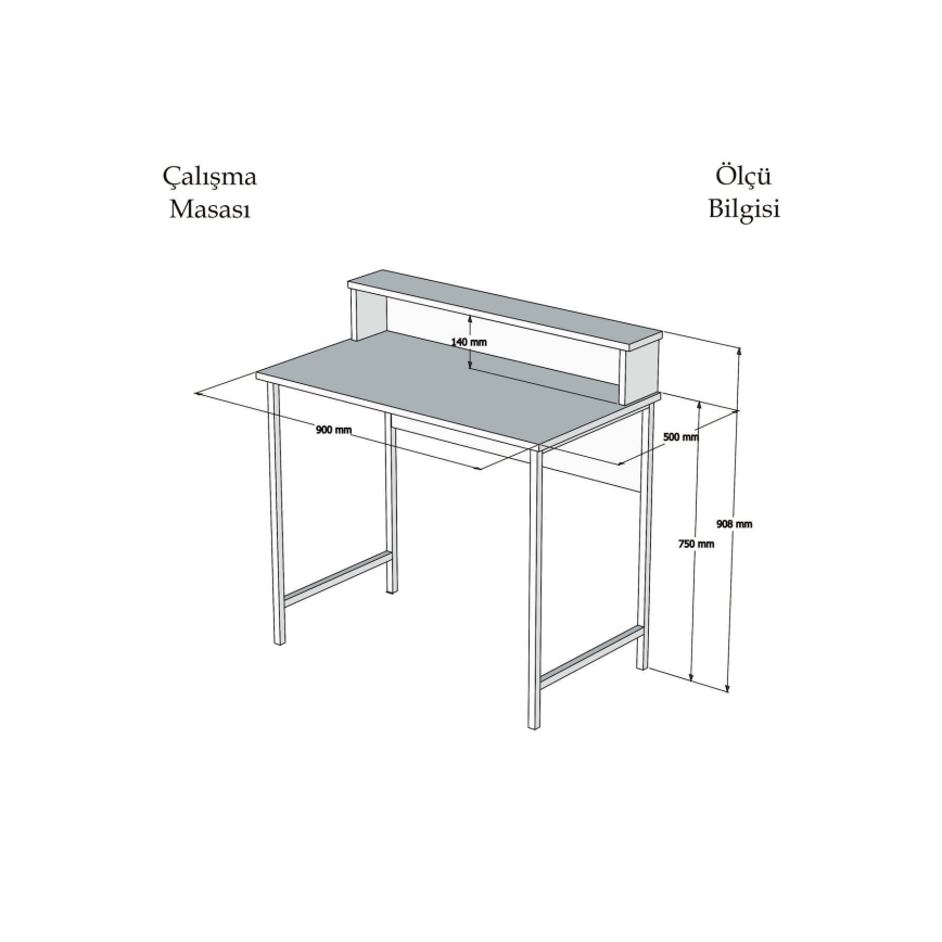 Work table USO 90,8x90 cm white/black
