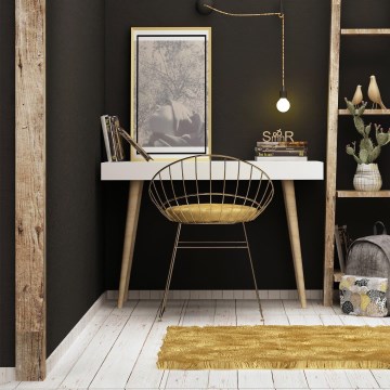Work table VERONIKA 74x100 cm white/beige