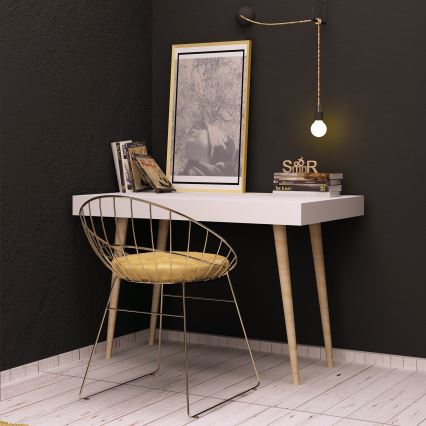 Work table VERONIKA 74x100 cm white/beige