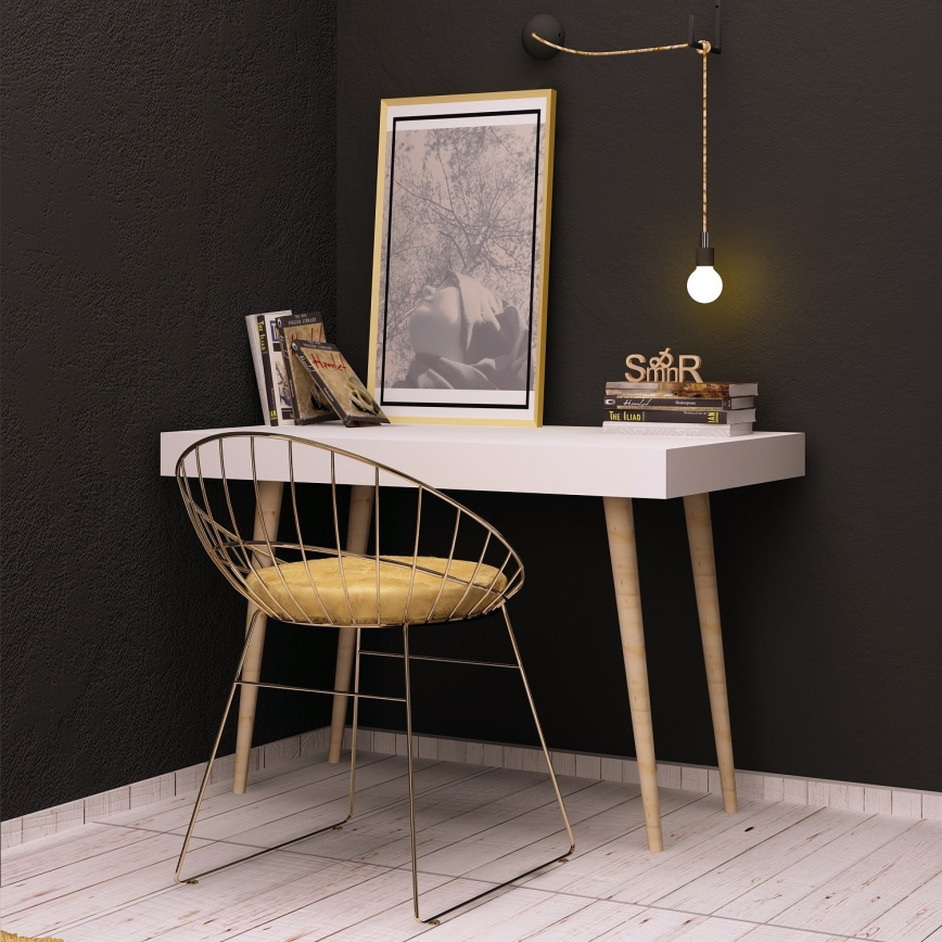 Work table VERONIKA 74x100 cm white/beige