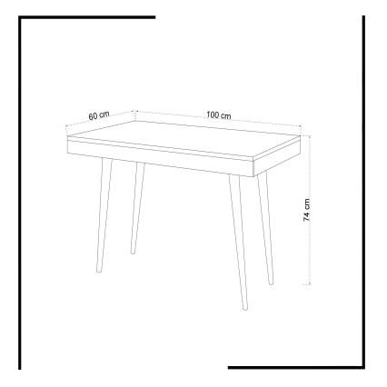 Work table VERONIKA 74x100 cm white/beige