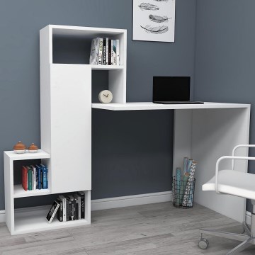 Work table with a shelf IRMAK 119x138,6 cm white