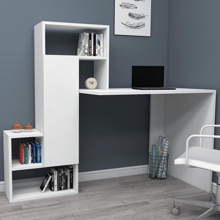 Work table with a shelf IRMAK 119x138,6 cm white