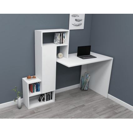 Work table with a shelf IRMAK 119x138,6 cm white