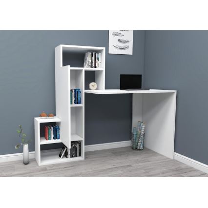 Work table with a shelf IRMAK 119x138,6 cm white