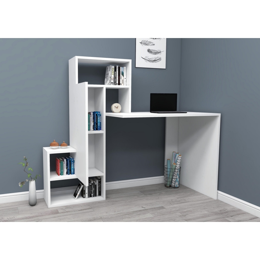 Work table with a shelf IRMAK 119x138,6 cm white