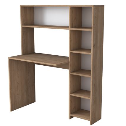 Work table with a shelf RANI 113,2x141,8 cm brown