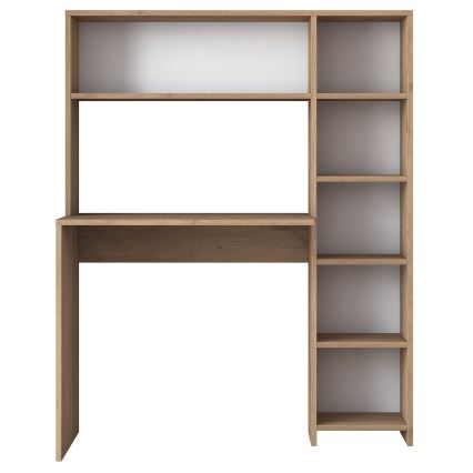 Work table with a shelf RANI 113,2x141,8 cm brown