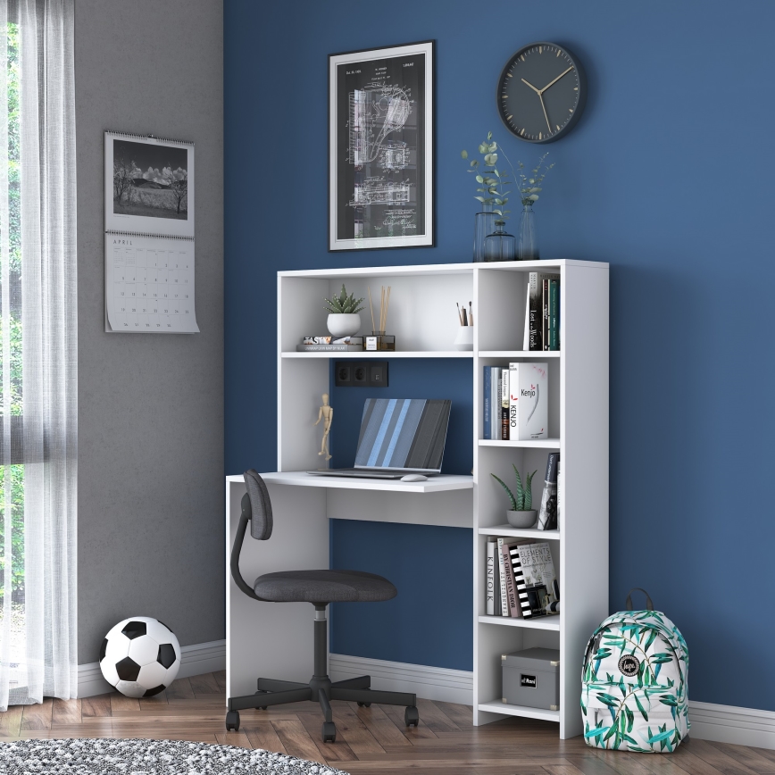 Work table with a shelf RANI 113,2x141,8 cm white