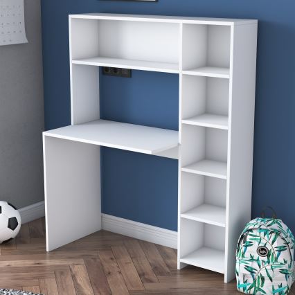 Work table with a shelf RANI 113,2x141,8 cm white