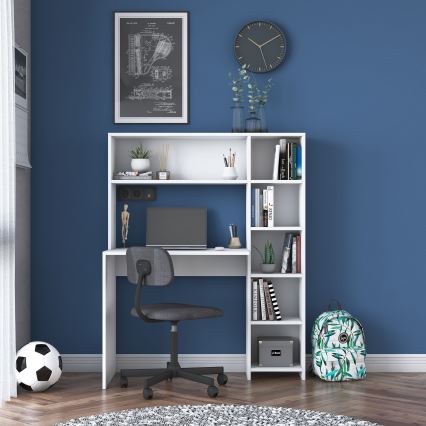 Work table with a shelf RANI 113,2x141,8 cm white