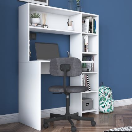 Work table with a shelf RANI 113,2x141,8 cm white