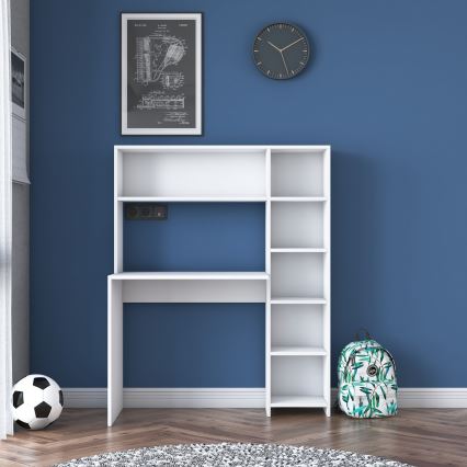 Work table with a shelf RANI 113,2x141,8 cm white