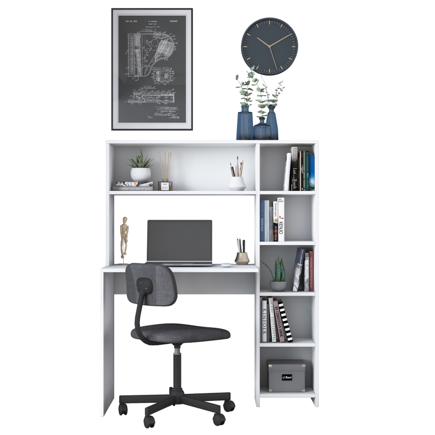 Work table with a shelf RANI 113,2x141,8 cm white