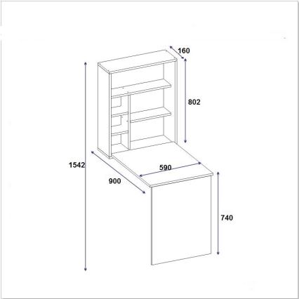Work table with shelf SEDIR 154,2x59 cm beige
