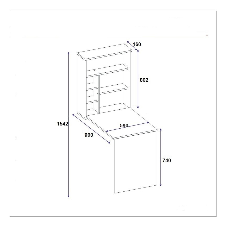 Work table with shelf SEDIR 154,2x59 cm beige
