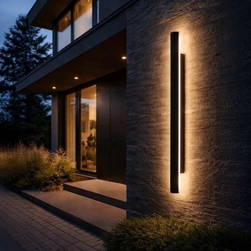LED Outdoor Wall Light WOW LED/20W/230V 3000/4000/6000K 120 cm IP54 black