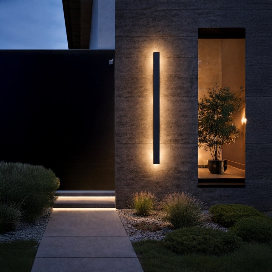 LED Outdoor Wall Light WOW LED/20W/230V 3000/4000/6000K 120 cm IP54 black
