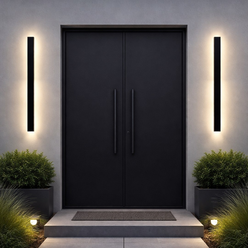 LED Outdoor Wall Light WOW LED/20W/230V 3000/4000/6000K 120 cm IP54 black