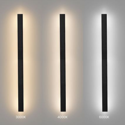 LED Outdoor Wall Light WOW LED/20W/230V 3000/4000/6000K 120 cm IP54 black