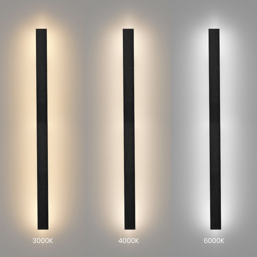 LED Outdoor Wall Light WOW LED/20W/230V 3000/4000/6000K 120 cm IP54 black