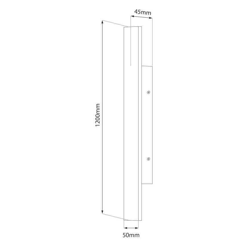 LED Outdoor Wall Light WOW LED/20W/230V 3000/4000/6000K 120 cm IP54 black