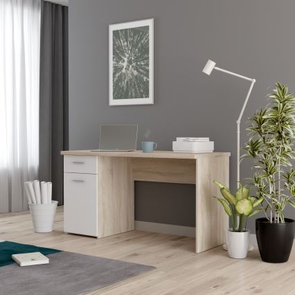 Writing desk GINO white/sonoma oak