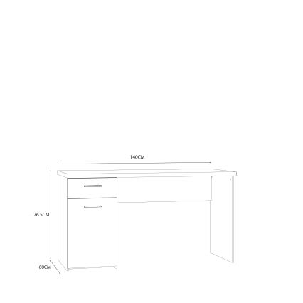 Writing desk GINO white/sonoma oak