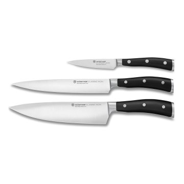 Wüsthof - CLASSIC IKON 3-Piece Kitchen Knife Set, Black