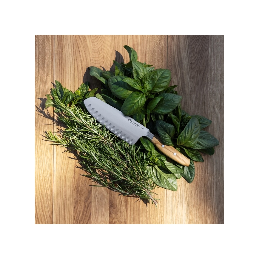 Wüsthof - Kitchen knife santoku AMICI 17 cm olive wood