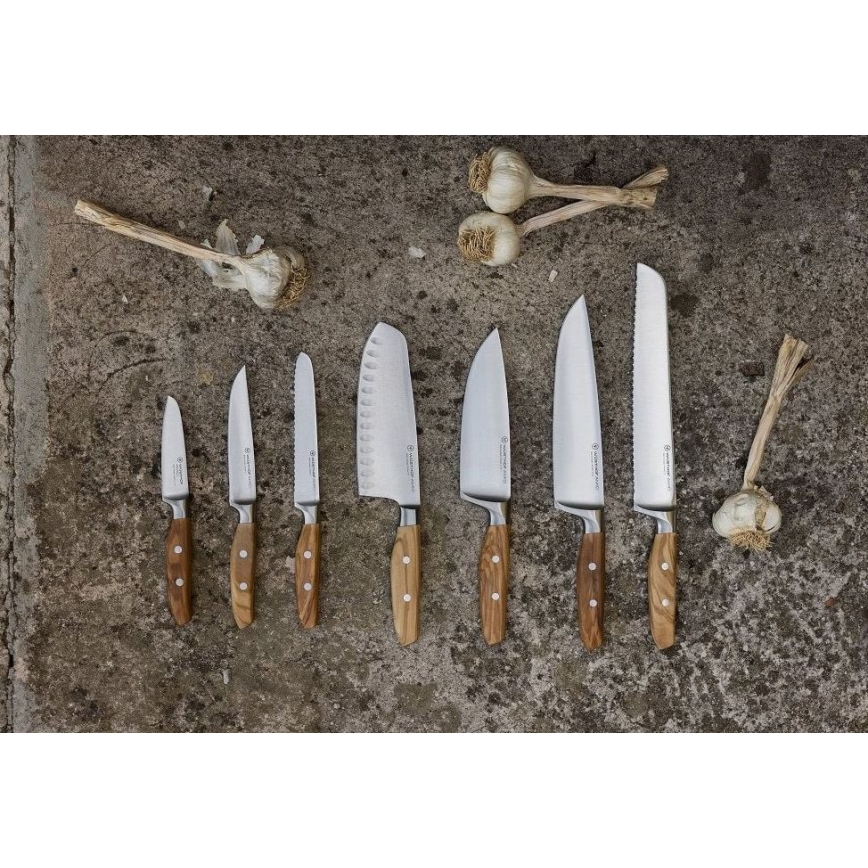 Wüsthof - Kitchen knife santoku AMICI 17 cm olive wood