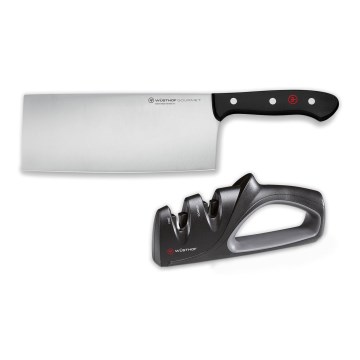 Wüsthof - Set of Chinese kitchen knife and sharpener GOURMET
