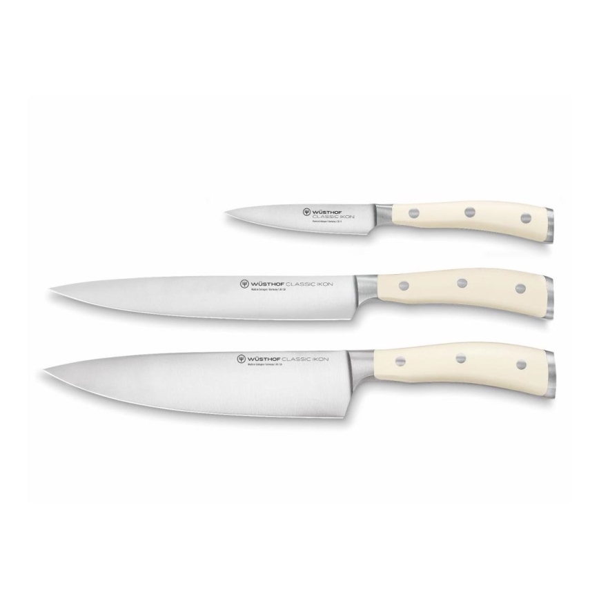 Wüsthof - Set of kitchen knife CLASSIC IKON 3 pcs creamy