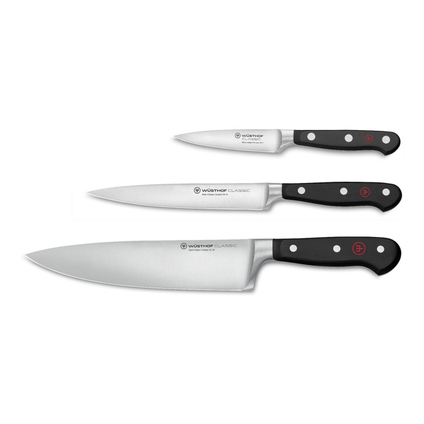 Wüsthof - Set of kitchen knives CLASSIC 3 pcs black