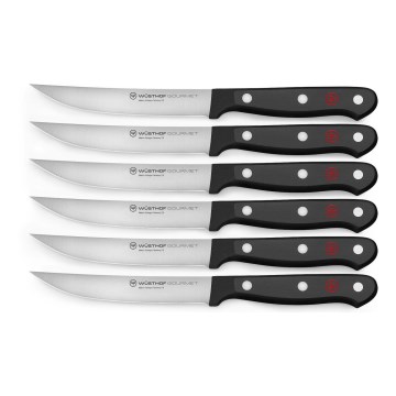 Wüsthof - Set of kitchen knives for steak GOURMET 6 pcs black