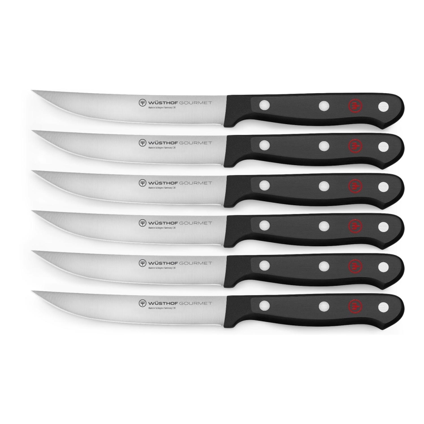 Wüsthof - Set of kitchen knives for steak GOURMET 6 pcs black