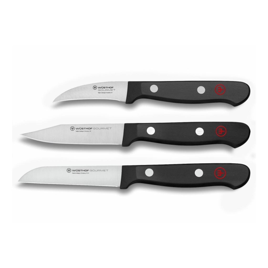 Wüsthof - Set of kitchen knives for vegetables GOURMET 3 pcs black