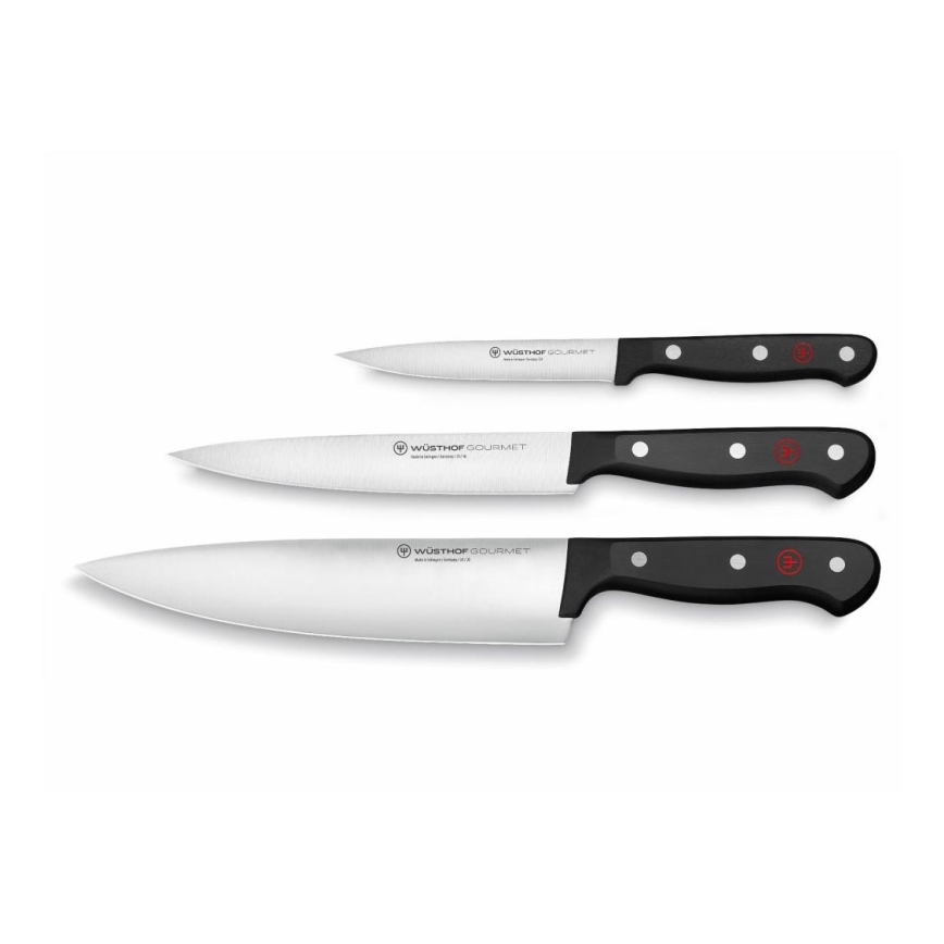 Wüsthof - Set of kitchen knives GOURMET 3 pcs black