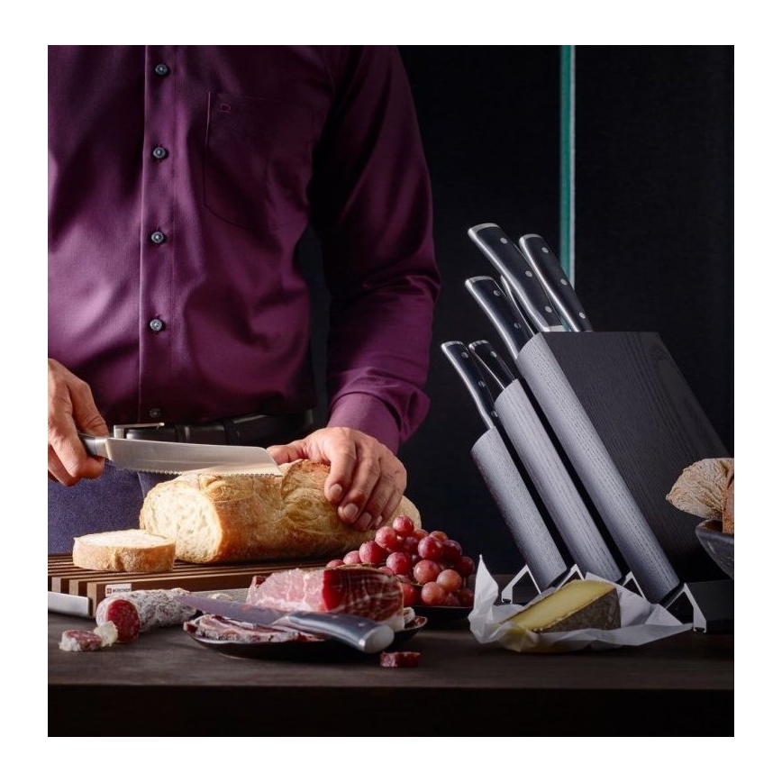 Wüsthof - Set of kitchen knives in a stand CLASSIC IKON 7 pcs ash/black