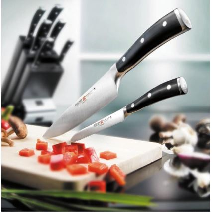 Wüsthof - Set of kitchen knives in a stand CLASSIC IKON 7 pcs ash/black