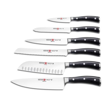 Wüsthof - Set of kitchen knives in a stand CLASSIC IKON 7 pcs ash/black