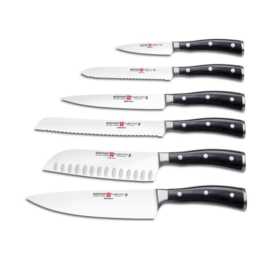 Wüsthof - Set of kitchen knives in a stand CLASSIC IKON 7 pcs ash/black