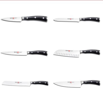 Wüsthof - Set of kitchen knives in a stand CLASSIC IKON 7 pcs ash/black