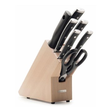 Wüsthof - Set of kitchen knives in a stand CLASSIC IKON 8 pcs beech