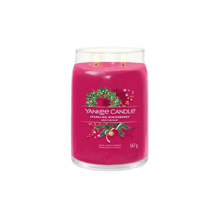 Yankee Candle - Scented Candle SPARKLING WINTERBERRY Large 567 g, 60–90 hours