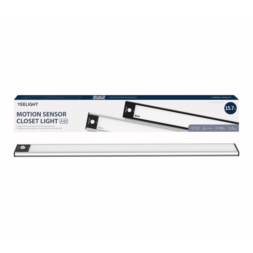 Yeelight - LED Dimmable rechargeable furniture lighting with sensor LED/2,3W/1500 mAh 4000K 40 cm silver