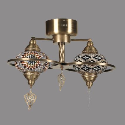 YENI flush mount chandelier 2xE27/40W/230V bronze