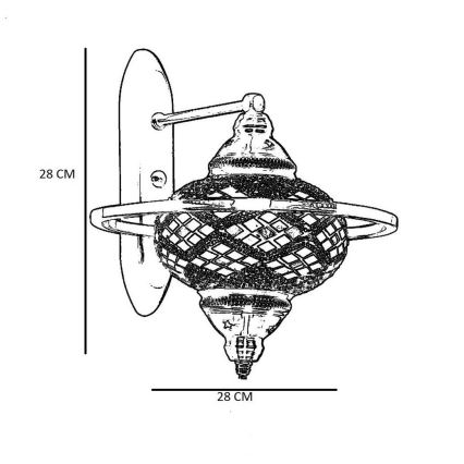 YENI Wall Lamp 1xE27/40W/230V Bronze