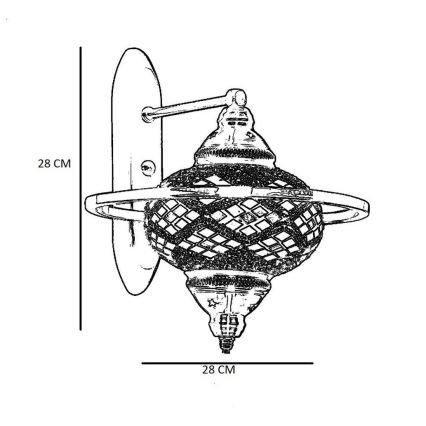 YENI Wall Lamp 1xE27/40W/230V Bronze