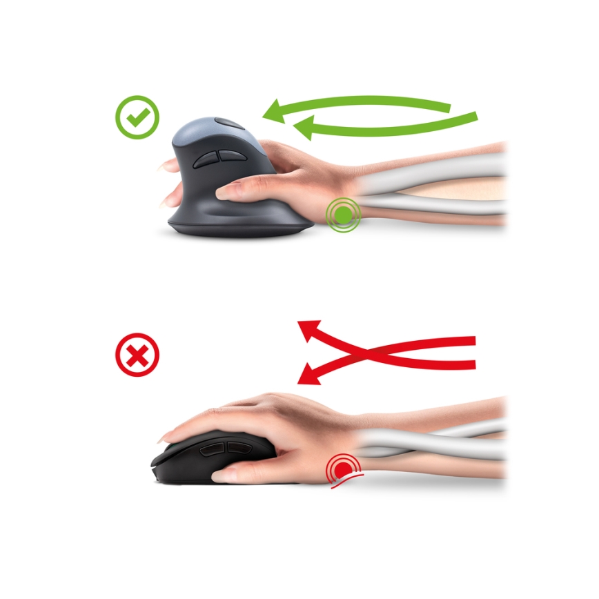 Yenkee - Ergonomic mouse 1000/1600 DPI 1xAA black